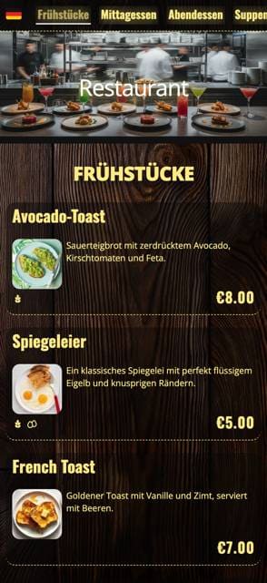 Saas QR menu template preview 6